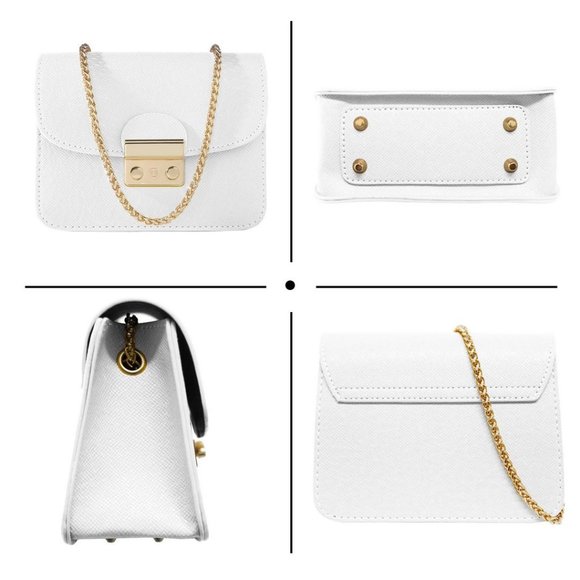 Small Evening Bags for Women Crossbody Bag Chain - White - Picture 7 of 7